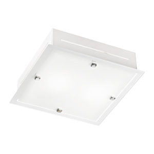 PLAFONIERA QUADRATA VETRO BIANCO A