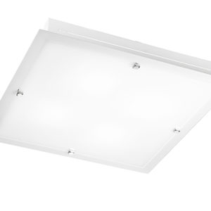 PLAFONIERA QUADRATA VETRO BIANCO A