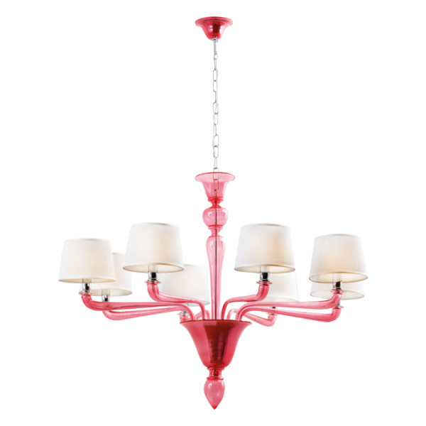 SOSPENSIONE E14 ROSA 8X40W VETRO