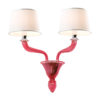 LAMPADA PARETE E14 ROSA 2X40W VETRO - immagine 2
