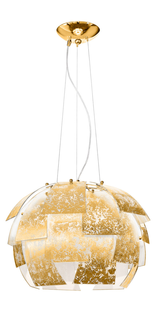 SOSPENSIONE FOGLIA ORO E27  5X75W